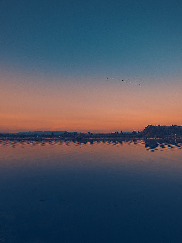 Sonnenuntergang in der Lagune von Grado